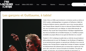 Les garçons et Guillaume, à table! nominé pour le Prix Maeterlinck
