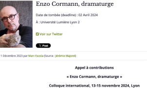 colloque « Enzo Cormann, dramaturge »