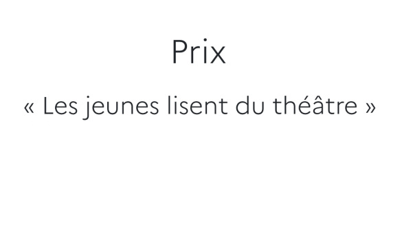 Prix les jeunes lisent du theatre